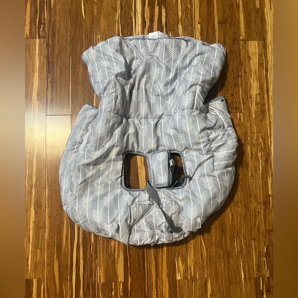 Gray Leaf Patterned shopping cart Cover